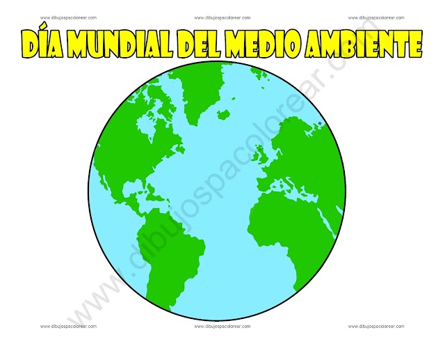 Día mundial del Medioambiente dibujo a color y para colorear